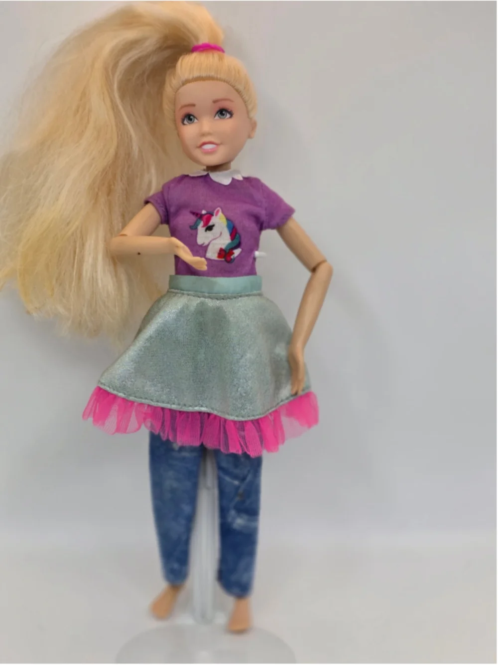 Just Play Girls Doll with Unicorn Shirt and Silver Skirt